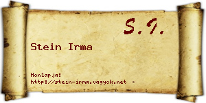 Stein Irma névjegykártya