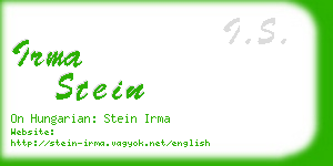 irma stein business card